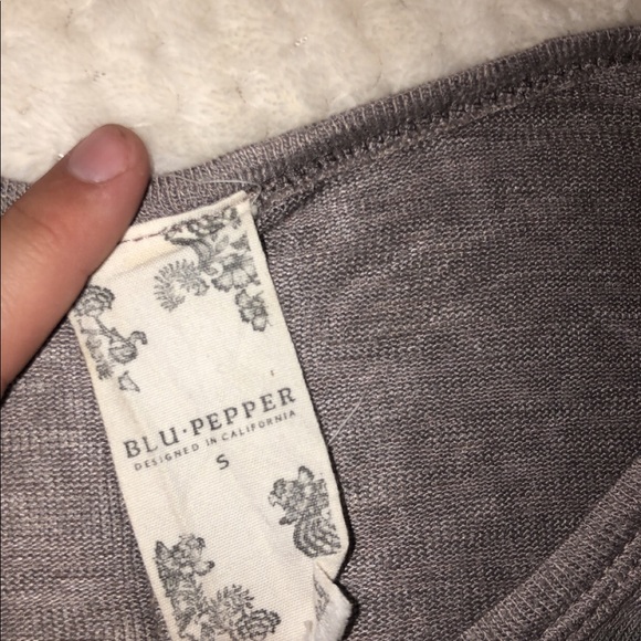 Green and Cream Tie Dye Shirt with Fringe Bottom - Picture 5 of 5